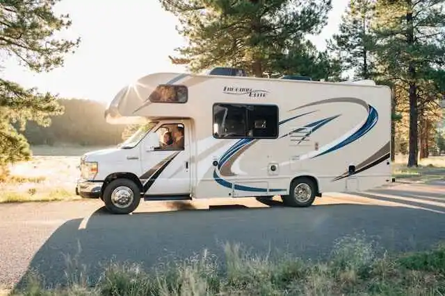 White RV parked